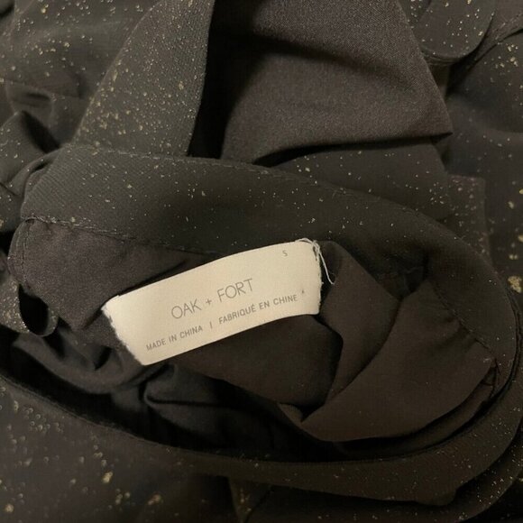 OAK + FORT Celestial Gold Flecked Long Sleeve Cutout Dress Black –  S - Picture 6 of 14